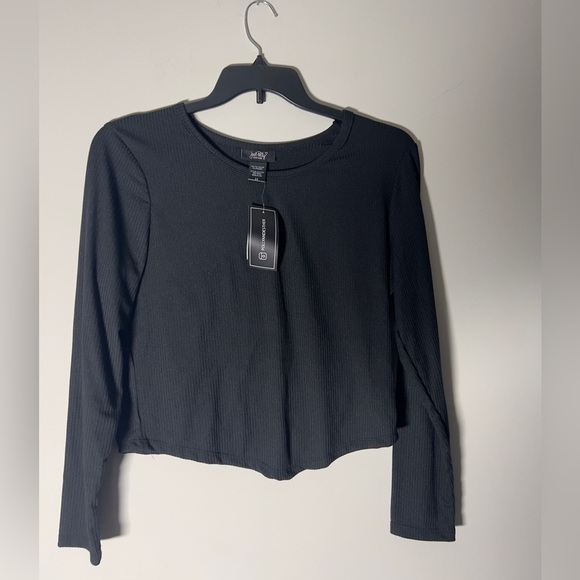 Just Polly Trendy Plus Size V-Hem Ribbed Top 2X New with tag, long sleeve shirt - Picture 3 of 5